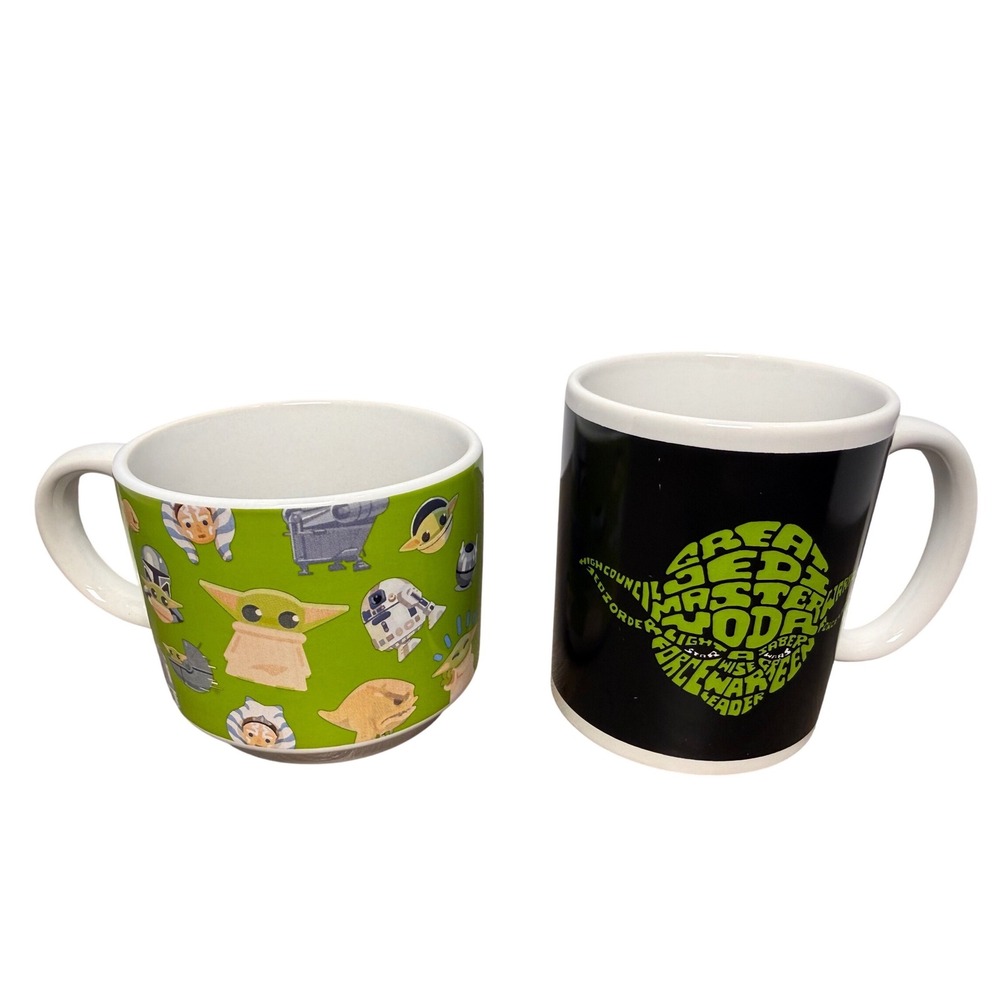 Star Wars Galerie Grogu Baby Yoda & Yoda Word Art Ceramic Mug Set of 2